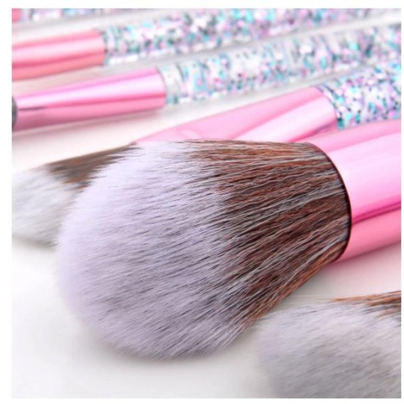 10 Piece Acrylic Sparkle Make Up Brush Set - Picture 3 of 9